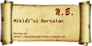 Miklósi Bertalan névjegykártya