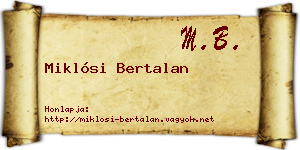 Miklósi Bertalan névjegykártya