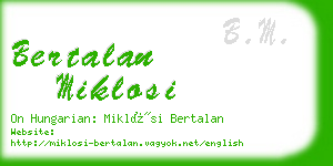 bertalan miklosi business card